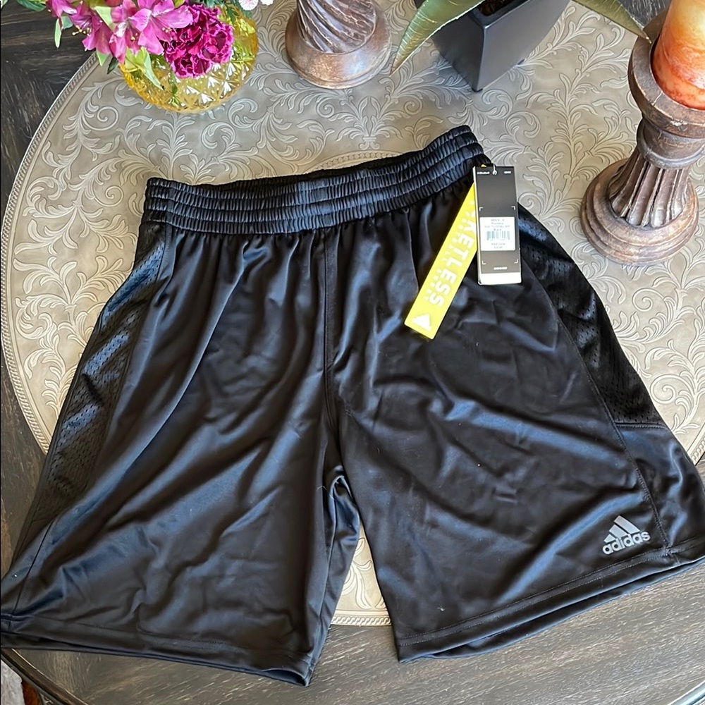 Adidas Black Athletic Shorts Lightweight Breathable